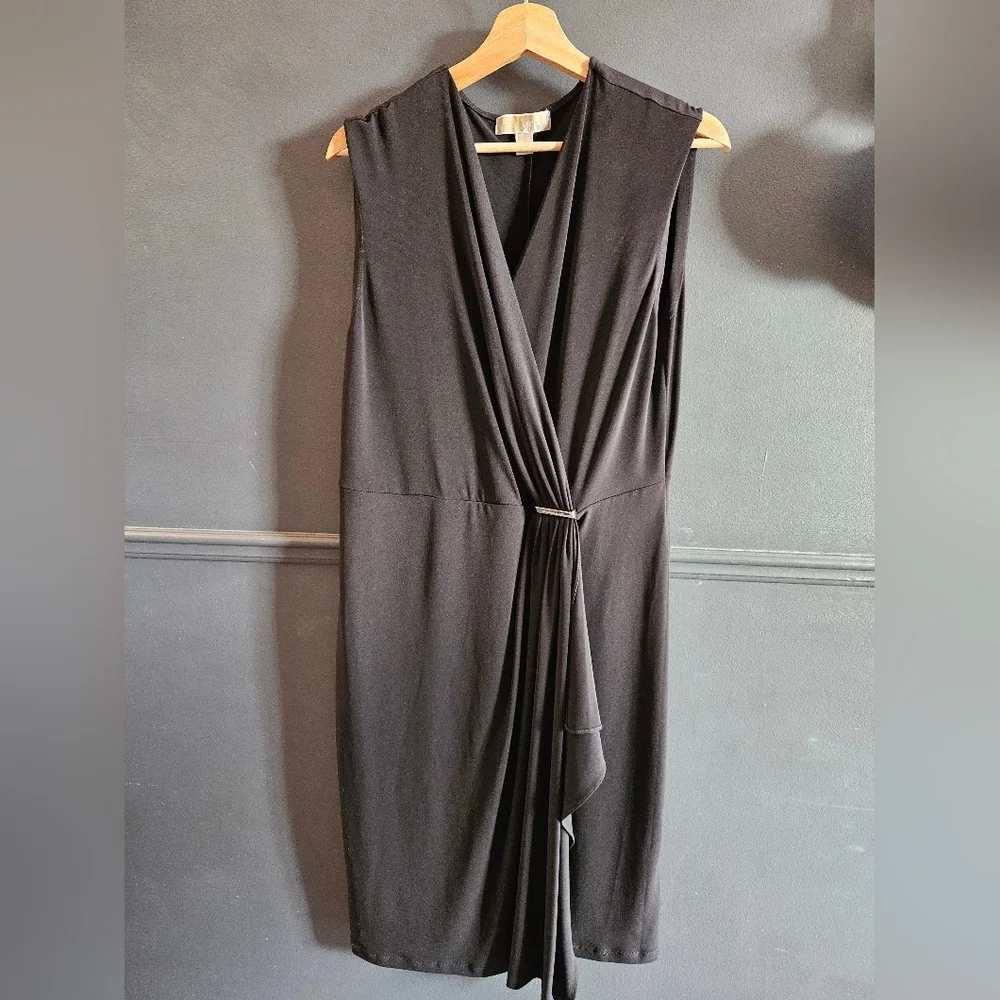 Michael Kors Black Stretchy Wrap Dress – Size L - Picture 3 of 7